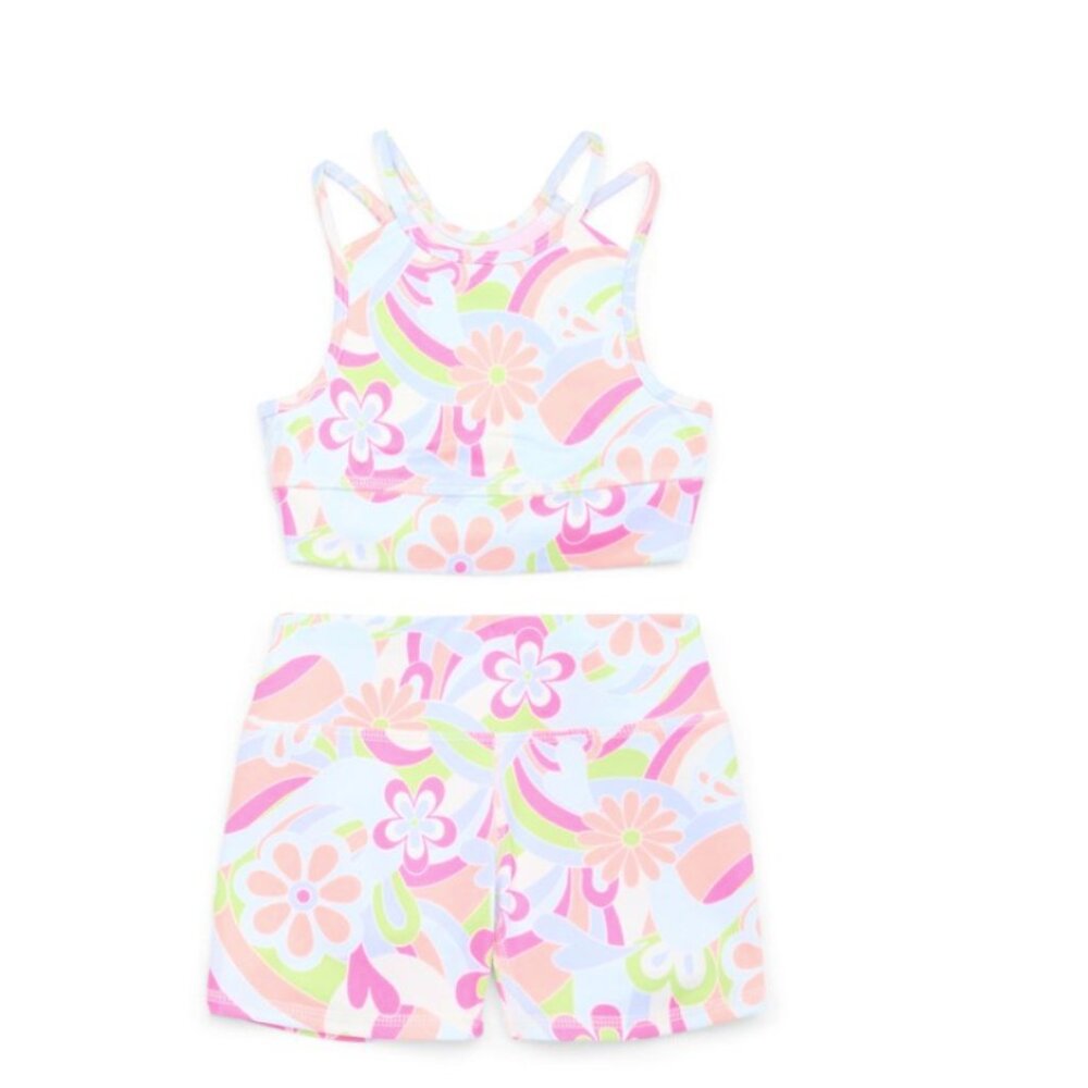 Athletic Works Girl's Longline Bra and Bike Shorts Set, 4-Piece, Size XXL (18) - Picture 3 of 3